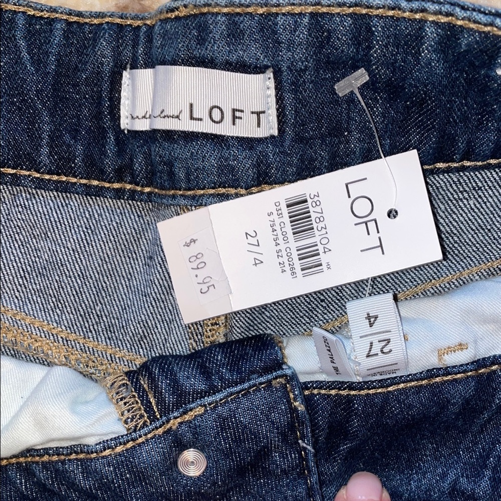 LOFT Dark Blue wide leg Jeans - Picture 2 of 5